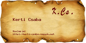 Kerti Csaba névjegykártya