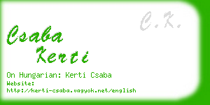 csaba kerti business card